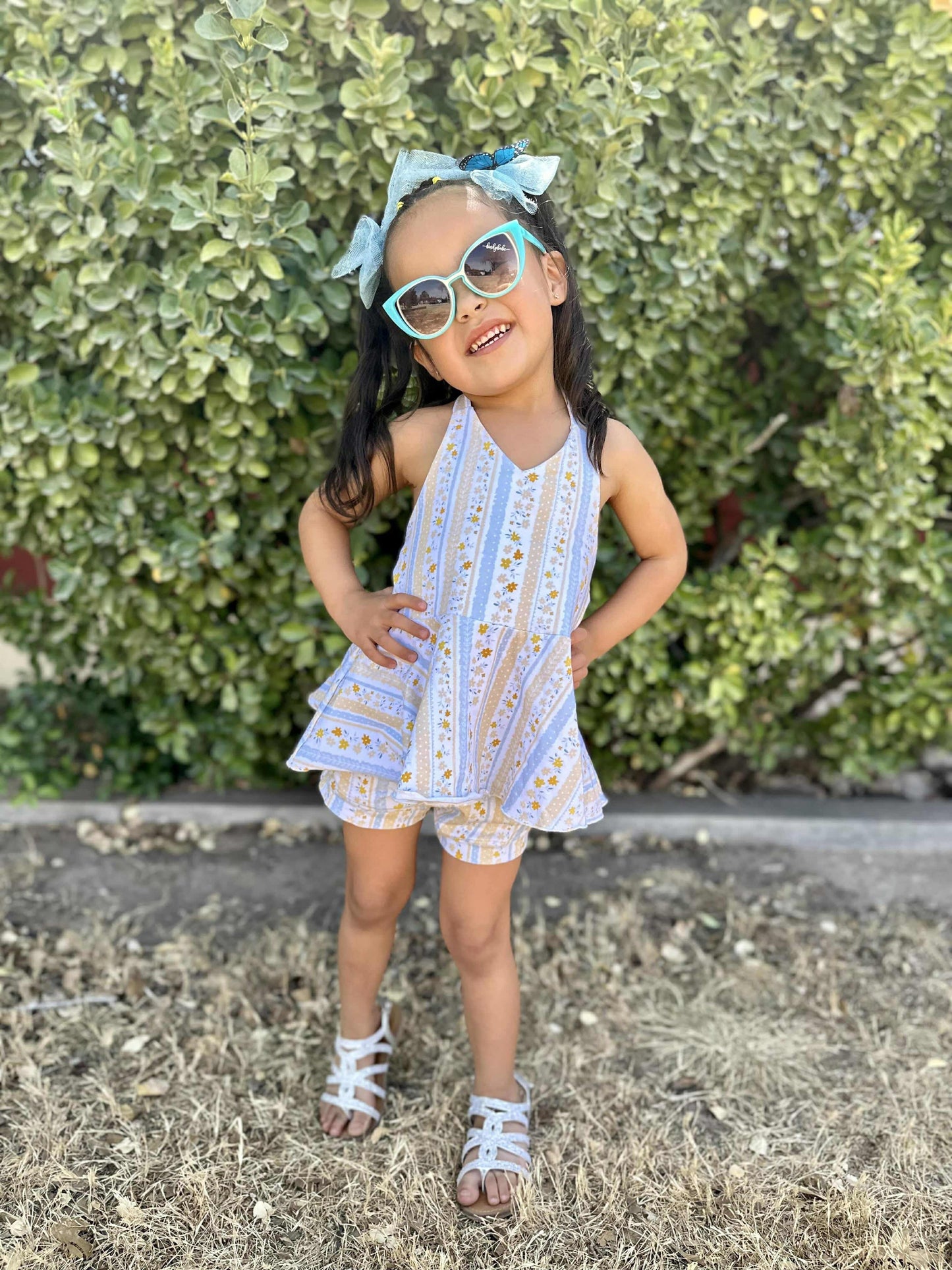 Yellow Floral Peplum Set