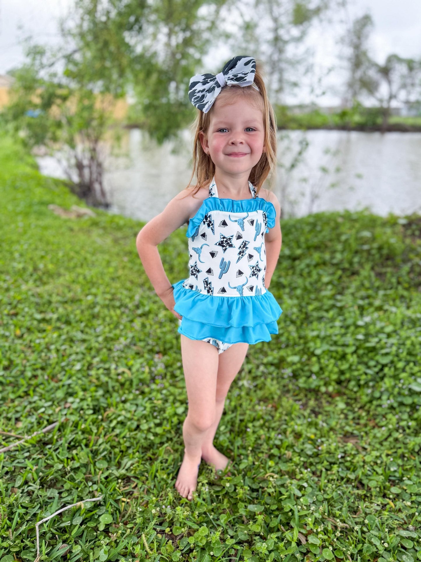 Wild & Western Ruffled Swim Suit