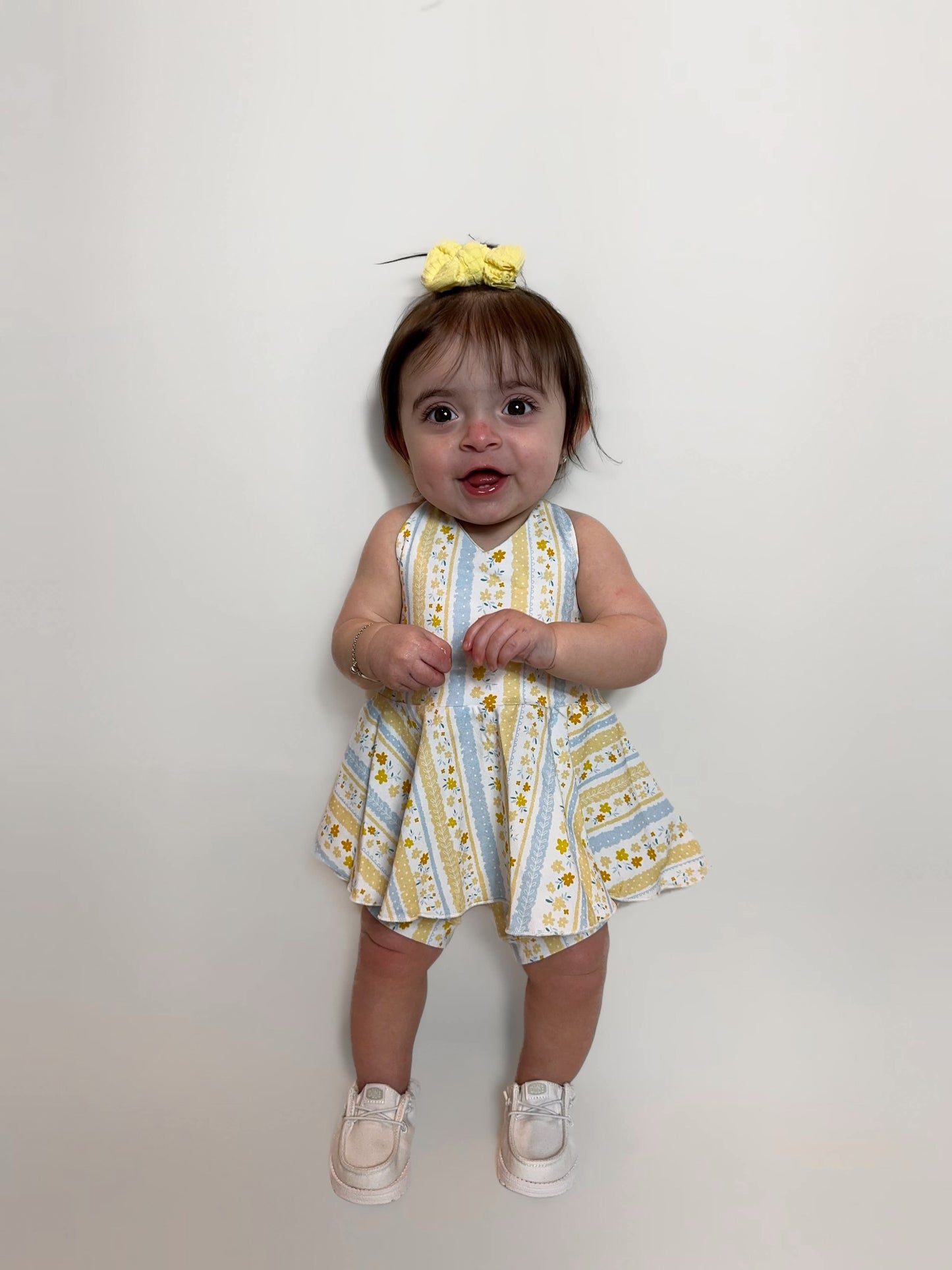 Yellow Floral Peplum Set