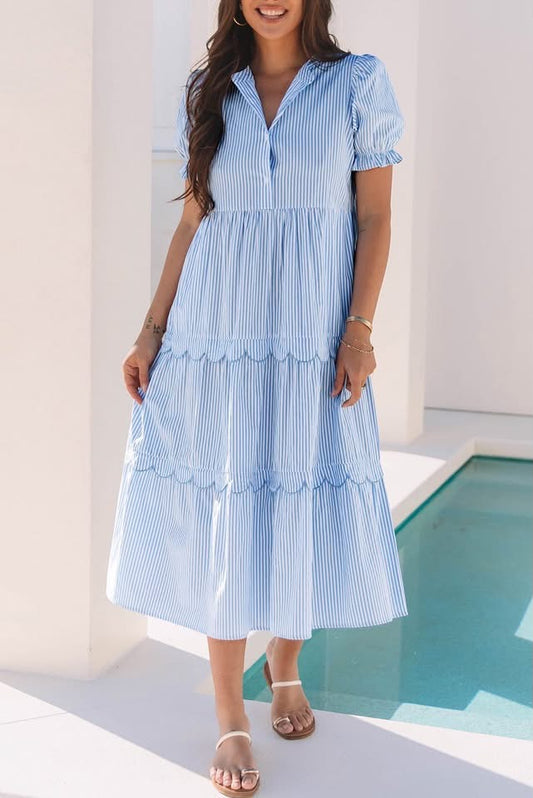 Blue Scalloped Dress May