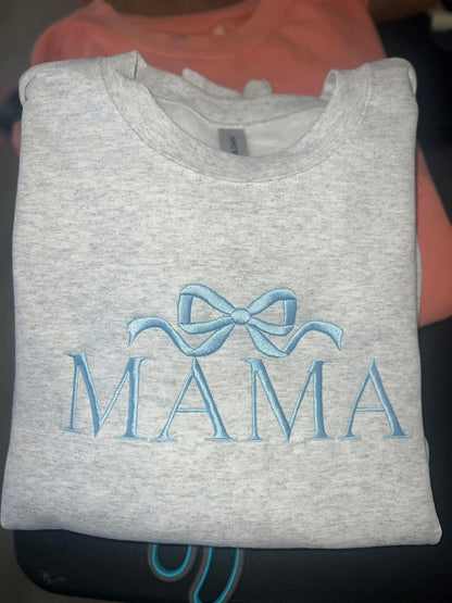 Mama Bow Embroidered Crewneck