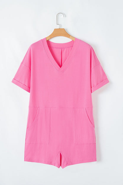 Pink V Neck Romper LT